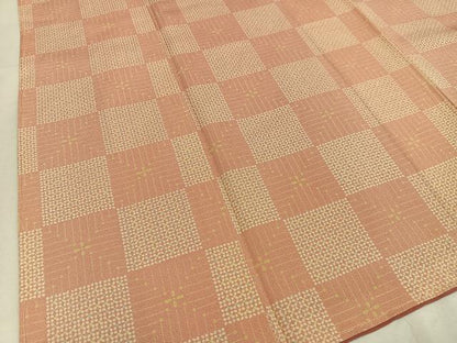 平和屋着物■上質な小紋 市松文様 正絹 逸品 AABG5051oa