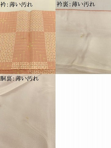 平和屋着物■上質な小紋 市松文様 正絹 逸品 AABG5051oa