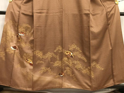 平和屋着物■訪問着 駒刺繍 扇面花文 暈し染め 金彩 正絹 逸品 AABG5058oa