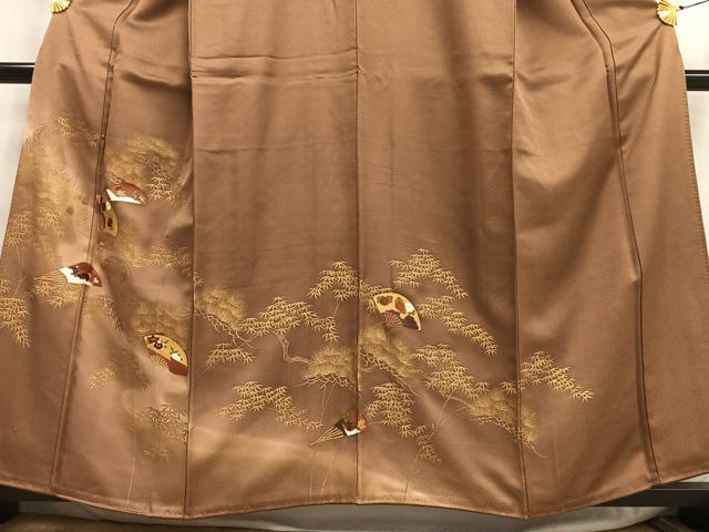 平和屋着物■訪問着 駒刺繍 扇面花文 暈し染め 金彩 正絹 逸品 AABG5058oa