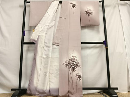 平和屋着物■訪問着 笹の葉文 暈し染め 正絹 逸品 AABG5067oa