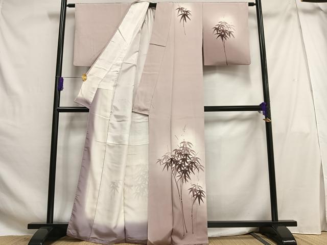 平和屋着物■訪問着 笹の葉文 暈し染め 正絹 逸品 AABG5067oa