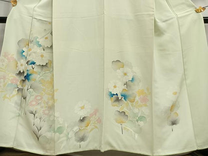 平和屋着物■訪問着 刺繍 枝花文 正絹 逸品 AABG5083oa