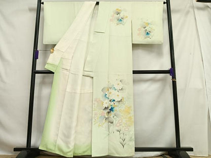 平和屋着物■訪問着 刺繍 枝花文 正絹 逸品 AABG5083oa
