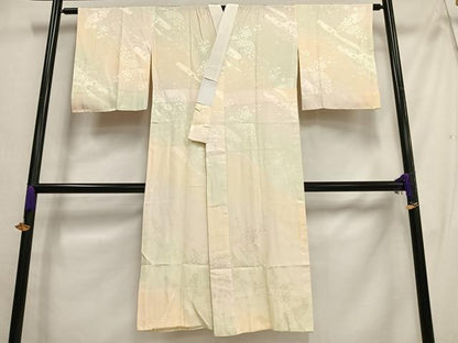 平和屋着物■長襦袢 無双仕立て 扇面花文 暈し染め 正絹 逸品 AABG5086oa