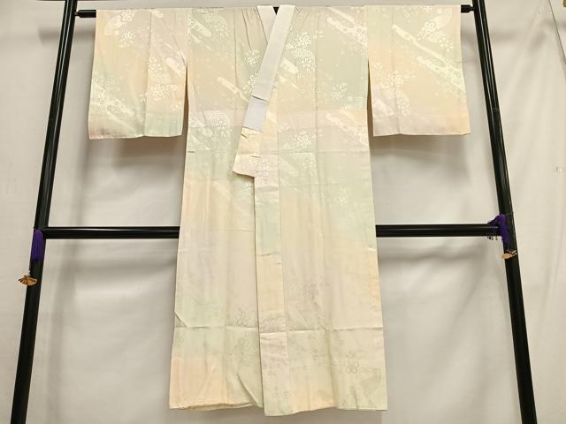 平和屋着物■長襦袢 無双仕立て 扇面花文 暈し染め 正絹 逸品 AABG5086oa