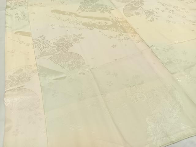 平和屋着物■長襦袢 無双仕立て 扇面花文 暈し染め 正絹 逸品 AABG5086oa