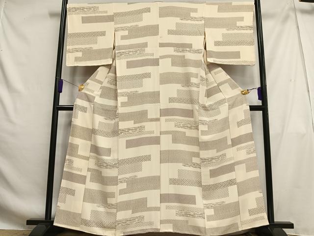 平和屋着物■上質な小紋 作家物 横段文 正絹 逸品 AABG5091oa
