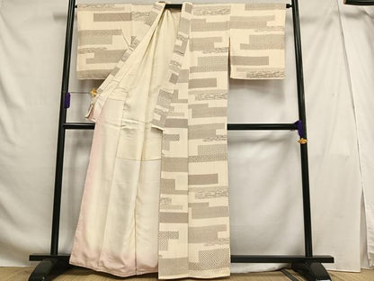 平和屋着物■上質な小紋 作家物 横段文 正絹 逸品 AABG5091oa