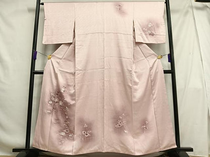 平和屋着物■訪問着 刺繍 草花文 松竹梅 暈し染め 金彩 正絹 逸品 AABG5099oa