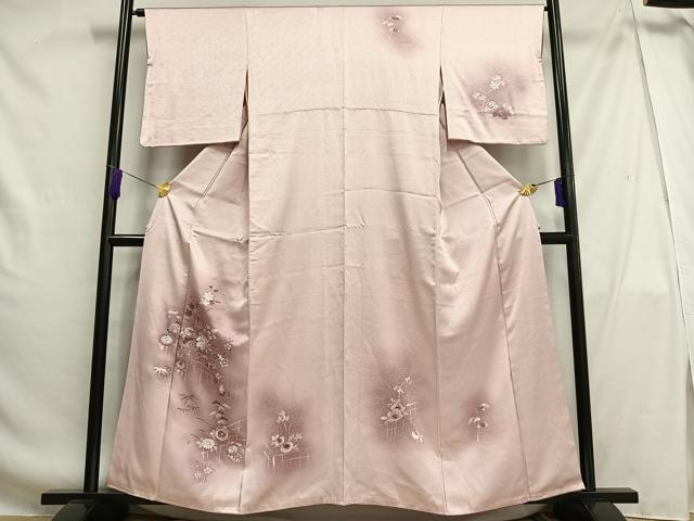 平和屋着物■訪問着 刺繍 草花文 松竹梅 暈し染め 金彩 正絹 逸品 AABG5099oa