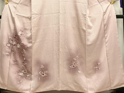 平和屋着物■訪問着 刺繍 草花文 松竹梅 暈し染め 金彩 正絹 逸品 AABG5099oa