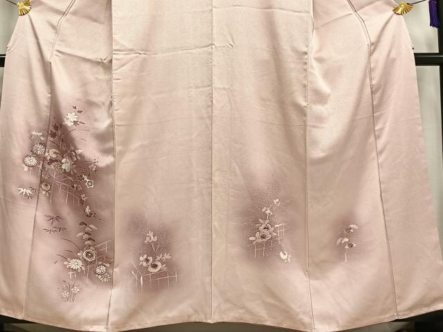 平和屋着物■訪問着 刺繍 草花文 松竹梅 暈し染め 金彩 正絹 逸品 AABG5099oa
