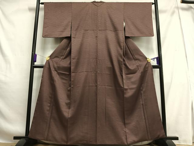 平和屋着物■上質な色無地 芝地紋 煤竹色 正絹 逸品 AABG5109oa