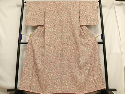 平和屋着物■上質な小紋 花唐草文 正絹 逸品 AABG5117oa