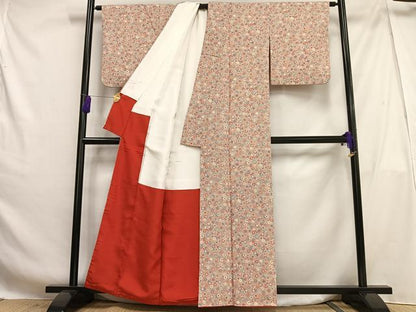 平和屋着物■上質な小紋 花唐草文 正絹 逸品 AABG5117oa