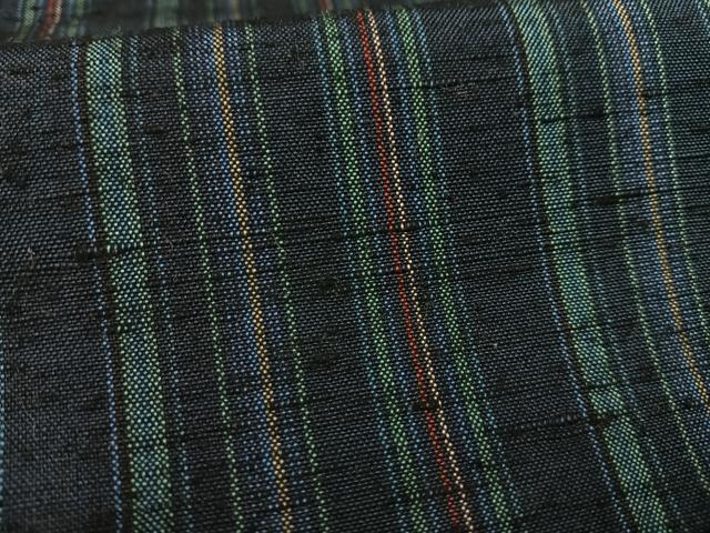 平和屋着物■上質な紬　縞　正絹　逸品　AABG5119oa
