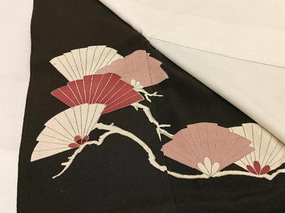 平和屋着物■豪華黒留袖　飛鶴松文　金銀糸　金彩　正絹　逸品　AABG5125oa