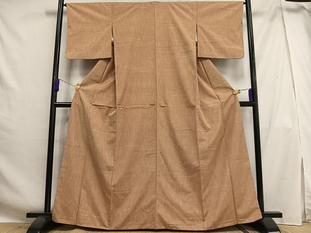 平和屋着物■上質な紬　めがね織　正絹　逸品　AABG5162oa