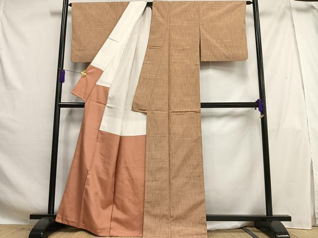平和屋着物■上質な紬　めがね織　正絹　逸品　AABG5162oa