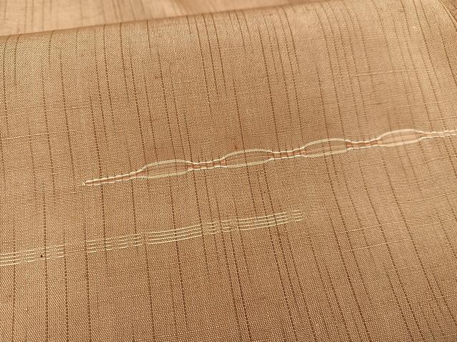 平和屋着物■上質な紬　めがね織　正絹　逸品　AABG5162oa