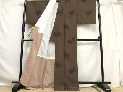 平和屋着物■小紋 渦巻文 洗える着物 AABG5169oa