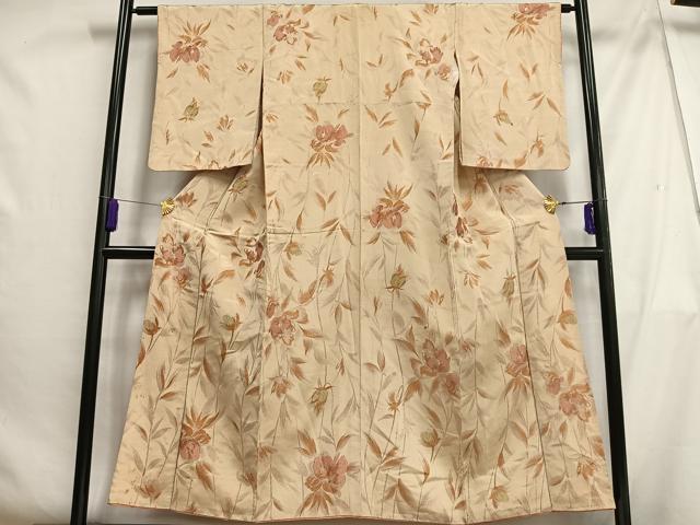 平和屋着物■アンティーク 大正ロマン 小紋 枝花文 正絹 逸品 AABG5171oa