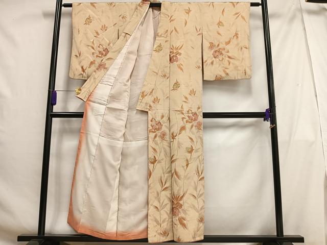 平和屋着物■アンティーク 大正ロマン 小紋 枝花文 正絹 逸品 AABG5171oa