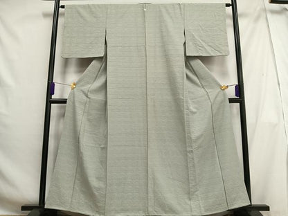 平和屋着物■上質な色無地 草花地紋 柳鼠色 正絹 逸品 AABG5173oa