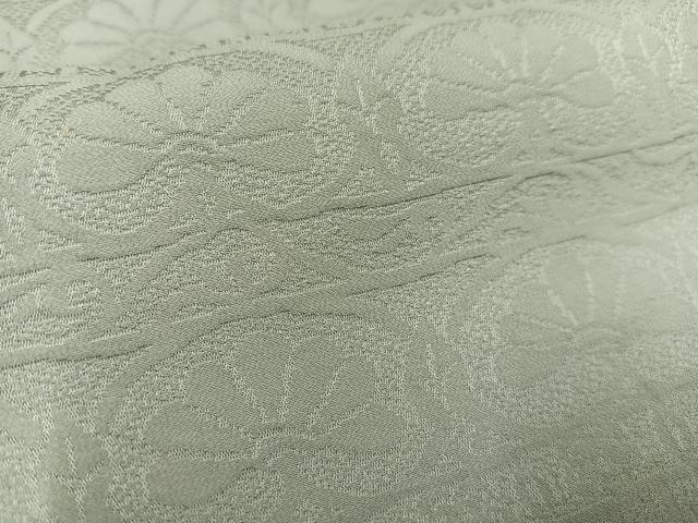 平和屋着物■上質な色無地 草花地紋 柳鼠色 正絹 逸品 AABG5173oa