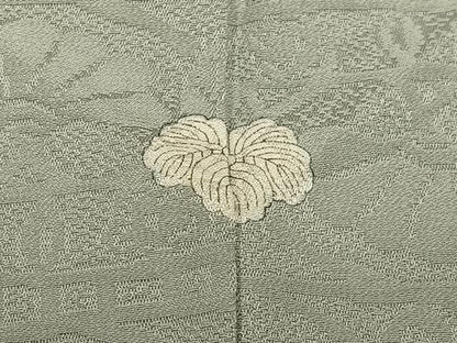 平和屋着物■上質な色無地 草花地紋 柳鼠色 正絹 逸品 AABG5173oa