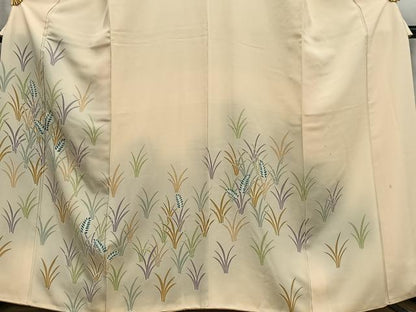 平和屋着物■訪問着 刺繍 草葉文 暈し染め 正絹 逸品 AABG5186oa
