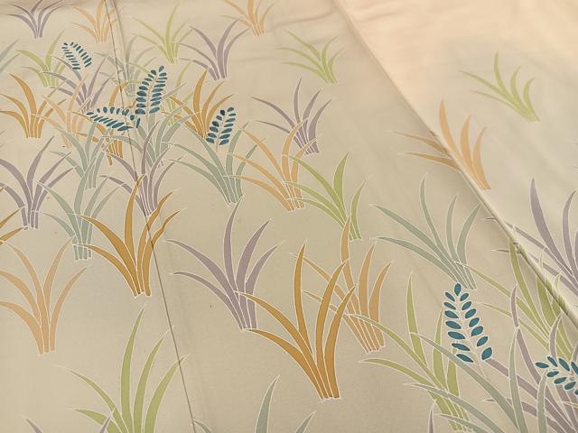 平和屋着物■訪問着 刺繍 草葉文 暈し染め 正絹 逸品 AABG5186oa