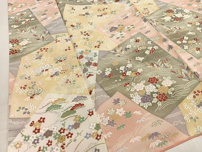平和屋着物■上質な小紋 花貝桶文 金彩 正絹 逸品 AABG5189oa