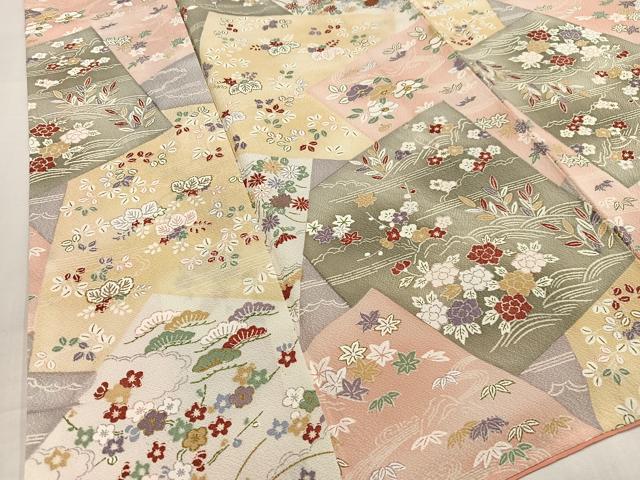 平和屋着物■上質な小紋 花貝桶文 金彩 正絹 逸品 AABG5189oa