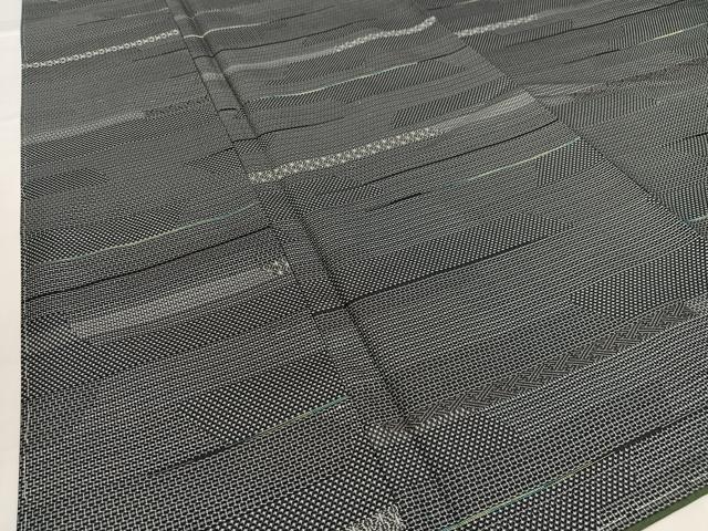 平和屋着物■上質な紬　120亀甲　横段吉祥文　正絹　逸品　未使用　AABG5200oa