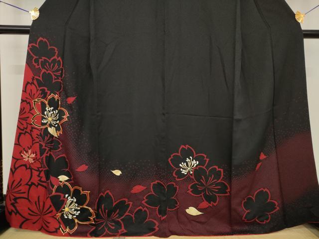 平和屋着物●訪問着　駒刺繍　舞花文　金彩　正絹　逸品　AABG5203ck