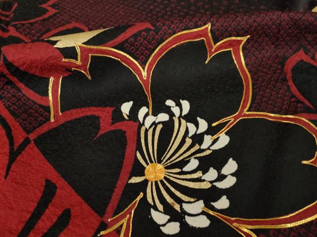 平和屋着物●訪問着　駒刺繍　舞花文　金彩　正絹　逸品　AABG5203ck