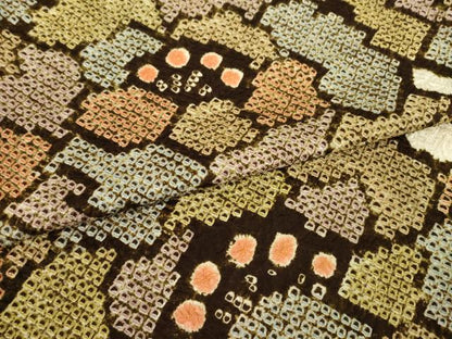 平和屋着物●上質な小紋　総絞り　花尽くし　高島屋扱い　正絹　逸品　AABG5204ck