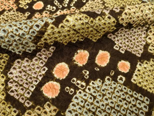 平和屋着物●上質な小紋　総絞り　花尽くし　高島屋扱い　正絹　逸品　AABG5204ck