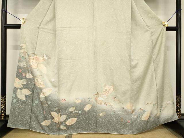 平和屋着物●訪問着　芝花文　暈し染め　金彩　正絹　逸品　AABG5205ck