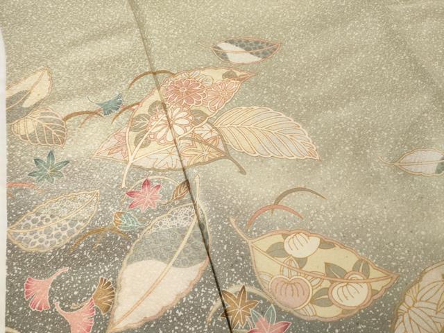 平和屋着物●訪問着　芝花文　暈し染め　金彩　正絹　逸品　AABG5205ck