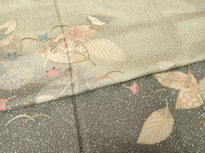 平和屋着物●訪問着　芝花文　暈し染め　金彩　正絹　逸品　AABG5205ck