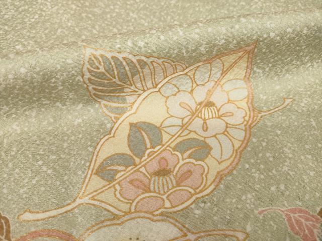 平和屋着物●訪問着　芝花文　暈し染め　金彩　正絹　逸品　AABG5205ck