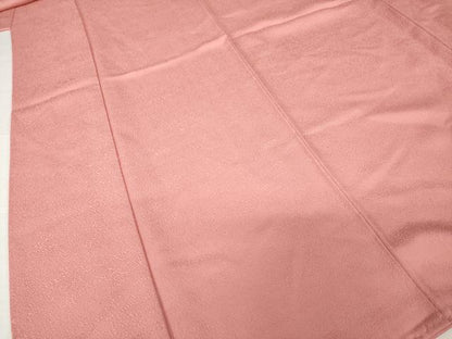 平和屋着物●京加賀友禅　百貫達雄　色無地　薄紅色　正絹　逸品　AABG5206ck