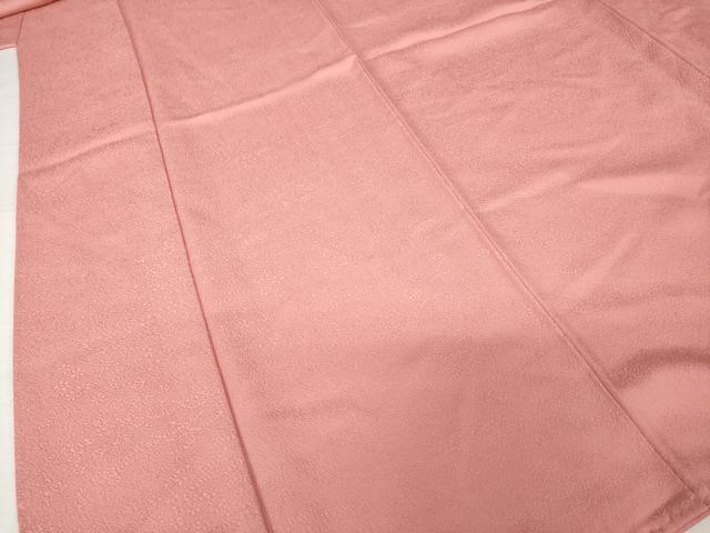 平和屋着物●京加賀友禅　百貫達雄　色無地　薄紅色　正絹　逸品　AABG5206ck