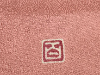 平和屋着物●京加賀友禅　百貫達雄　色無地　薄紅色　正絹　逸品　AABG5206ck