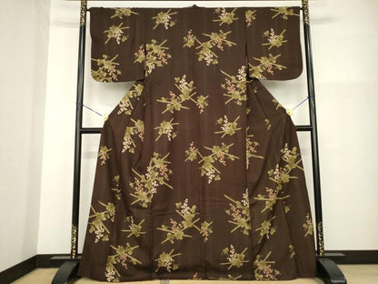 平和屋着物●こむさでもーど・COMME CA DU MODE　小紋　葡萄唐草文　洗える着物　AABG5207ck