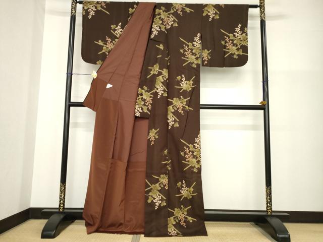 平和屋着物●こむさでもーど・COMME CA DU MODE　小紋　葡萄唐草文　洗える着物　AABG5207ck