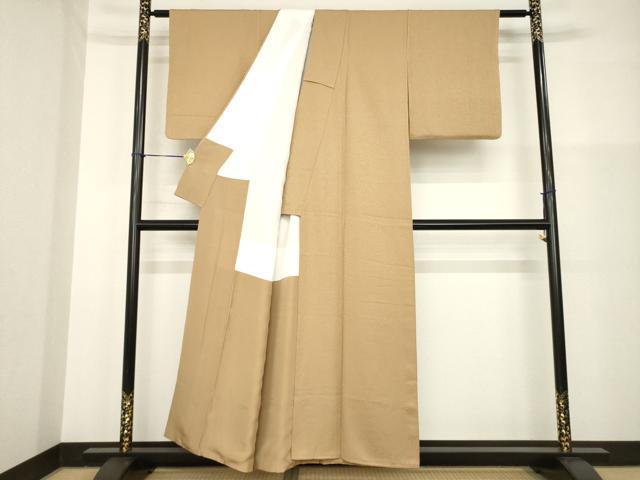 平和屋着物●上質な色無地　香染色　正絹　逸品　AABG5212ck